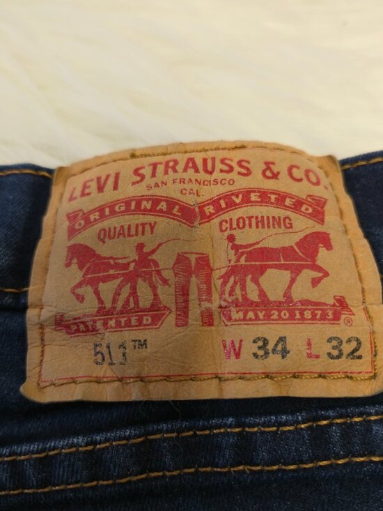 Levi's Men's Flex 511 Modern Slim Fit Stretch Pants Denim Jeans Dark Blue 34x32 - Picture 5 of 12